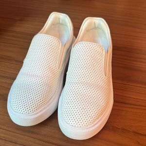 Rebecca Minkoff White Perforated Slip-On Shoes